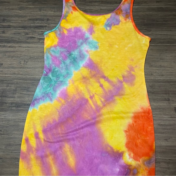 PatPat Rave Party Summer Tie Dye Bright Colorful Dress Size Medium Women’s - Picture 3 of 12